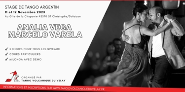 Photo de couverture de l'évènement Stage de Tango Exceptionnel avec Analia Vega et Marcelo Varela