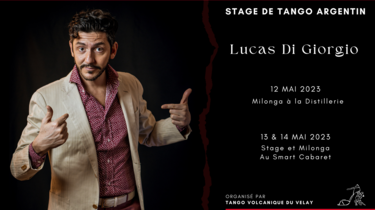 Photo de couverture de l'évènement Stage de tango argentin avec Lucas Di Giorgio - Mai 2023