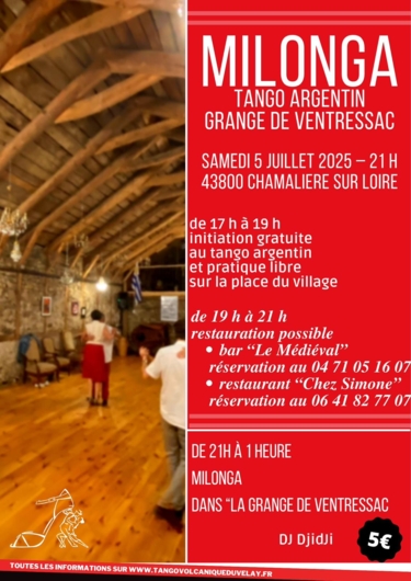 Photo de couverture de l'évènent : Milonga dans La Grange de Ventressac